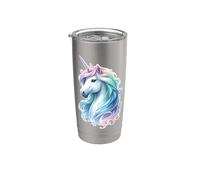 Fantasía Arco Iris Unicornio Caballo Abanicos Unicornlover Vaso térmico de acero inoxidable de doble pared