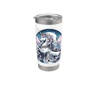 Fantasía Arco Iris Unicornio Caballo Abanicos Unicornlover Vaso térmico de acero inoxidable de doble pared