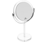 Fantasia Espejo de Maquillaje Redondo - Doble Cara, Normal y 10 aumentos, Espejo de Maquillaje Independiente, diámetro de 16 cm, Altura: 30,5 cm, acrílico Espejo cosmético