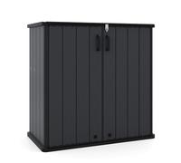 FANTASK Armario de jardín de plástico Negro, con Cerradura (Negro)
