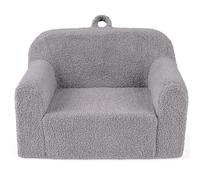 FANTASK Sofá Infantil con Forma de Arco Iris, sillón Infantil de Tela de Peluche y Espuma, sofá Infantil con Funda Lavable y Base Antideslizante, sofá de Juegos para niños a Partir de 3 años (Gris)