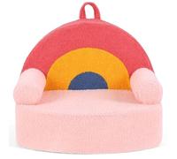 FANTASK Sofá Infantil con Forma de Arco Iris, sillón Infantil de Tela de Peluche y Espuma, sofá Infantil con Funda Lavable y Base Antideslizante, sofá de Juegos para niños a Partir de 3 años (Rosa)