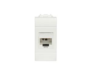 FANTON 23713-36 Toma de datos RJ45 UTP 180° cat.6 crimpado sin herramienta con adaptador para placas y soportes Bticino Living Light