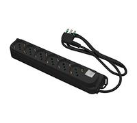 FANTON 40431 - Regleta OMEGA 6 tomas bipaso italial/alemanas 2P+T 16A cable 1,5 m. 3G1 H05VV-F enchufe de equipo italiano 2P+T 16A + interruptor bipolar luminoso