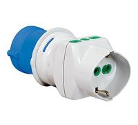Fanton Adaptador de enchufe industrial 73090 – 2P + T 16A CEE, azul