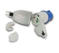 Fanton Adaptador CEE de enchufe CEE 16A a una toma bipaso-Schuko IP44