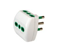 FANTON Adaptador Triple Vertical System Enchufe Grande 16A Blanco