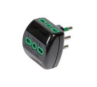 FANTON Adaptador Triple Vertical System, Enchufe Grande 16A, Negro
