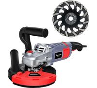 FANZWORK: Amoladora de hormigón, fresadora de hormigón de 2000W, juego con disco de diamante de 180 mm y campana de aspiración