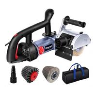 FANZWORK V2 1500 vatios satinadora para renovar superficies de todo tipo, con conexión para aspiradora, control de velocidad, empuñadura de bola, cepillo de latón & nylon & lija
