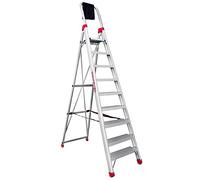 Faraone - Escalera de Aluminio - Escalera de Tijera DOMUS09-277 x 63 x 15 cm - Escalera 9 Peldaños - Máxima Seguridad - Fácil Transporte - Peldaños Anchos y Cómodos