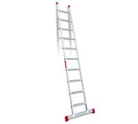 Faraone - Escalera de Apoyo EN 1110-10 peldaños - 300x42x8cm - Escalera de Aluminio - Peldaños Antideslizantes - Escalera Ligera - Peldaño Ancho - Escalera 1 Tramo