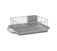 Farberware Escurreplatos Grande clásico Resistente a la corrosión con Bandeja extraíble de 3 Compartimentos, Tabla de Drenaje anclada, 3 Piezas, Gris