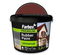 FARBEX Pintura de Caucho Líquido Impermeabilizante - Para Interior y Exterior, Compatible con Hormigón, Metal, Madera y Azulejos, Bote 1,2 kg Rojo marrón - Protege de Humedad y Grietas
