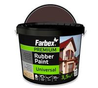 FARBEX Pintura de Caucho Líquido Impermeabilizante - Para Interior y Exterior, Compatible con Hormigón, Metal, Madera y Azulejos, Bote 3,5 kg Marrón - Protege de Humedad y Grietas