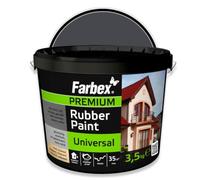 FARBEX Pintura de Caucho Líquido Impermeabilizante - Para Interior y Exterior, Compatible con Hormigón, Metal, Madera y Azulejos, Bote 3,5 kg Grafito - Protege de Humedad y Grietas