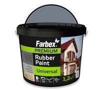 FARBEX Pintura de Caucho Líquido Impermeabilizante - Para Interior y Exterior, Compatible con Hormigón, Metal, Madera y Azulejos, Bote 1,2 kg Gris - Protege de Humedad y Grietas