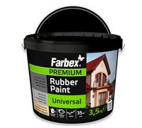 FARBEX Pintura de Caucho Líquido Impermeabilizante - Para Interior y Exterior, Compatible con Hormigón, Metal, Madera y Azulejos, Bote 3,5 kg Negro - Protege de Humedad y Grietas