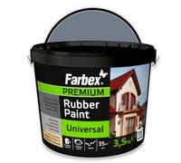 FARBEX Pintura de Caucho Líquido Impermeabilizante - Para Interior y Exterior, Compatible con Hormigón, Metal, Madera y Azulejos, Bote 3,5 kg Gris - Protege de Humedad y Grietas