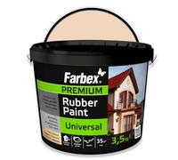 FARBEX Pintura de Caucho Líquido Impermeabilizante - Para Interior y Exterior, Compatible con Hormigón, Metal, Madera y Azulejos, Bote 3,5 kg Beige - Protege de Humedad y Grietas
