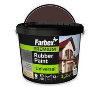 FARBEX Pintura de Caucho Líquido Impermeabilizante - Para Interior y Exterior, Compatible con Hormigón, Metal, Madera y Azulejos, Bote 1,2 kg Marrón - Protege de Humedad y Grietas