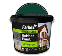 FARBEX Pintura de Caucho Líquido Impermeabilizante - Para Interior y Exterior, Compatible con Hormigón, Metal, Madera y Azulejos, Bote 1,2 kg Verde - Protege de Humedad y Grietas