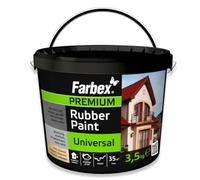 FARBEX Pintura de Caucho Líquido Impermeabilizante - Para Interior y Exterior, Compatible con Hormigón, Metal, Madera y Azulejos, Bote 3,5 kg Blanco - Protege de Humedad y Grietas