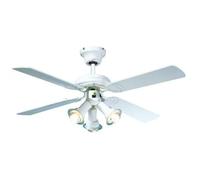 Farelek Maldivas Ø 107 cm Ventilador de Techo Blanco Reversible con 3 Luces E14 60W - 112615