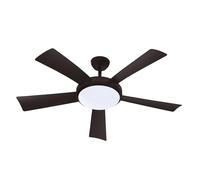 FARELEK Wallis - Ventilador de techo (38 W, diámetro 1320 mm, tipo de construcción de madera negra, control remoto, selector de velocidad,