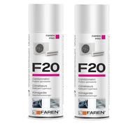 Faren F20, Spray Higienizante para Climatizadores de Casa y Auto, Acción Limpiadora, Contra Bacterias, Solución Alcohólica Balsámica, 400ml (2)