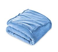 FARFALLAROSSA Manta de Franela Polar para Sofá y Cama 90 Individual, Súper Suave y Cálida, Ligera y Multiusos, Oeko-Tex, 130 x 160 cm Celeste