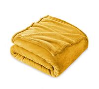FARFALLAROSSA Manta de Franela Polar para Sofá y Cama 90 Individual, Súper Suave y Cálida, Ligera y Multiusos, Oeko-Tex, 130 x 160 cm Oro