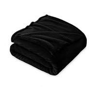 FARFALLAROSSA Manta de Franela Polar para Sofá y Cama 90 Individual, Súper Suave y Cálida, Ligera y Multiusos, Oeko-Tex, 130 x 160 cm Negro