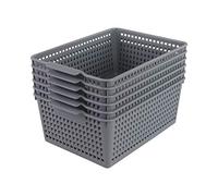 Farmoon Canasta De Plástico Gris, Cestas De Almacenamiento, 6 Paquetes