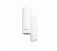 Faro 75500, aplique de pared para exteriores, blanco, aluminio, IP44, Clase I, casquillo GU10