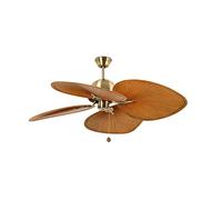Faro Barcelona Ventilador Faro 33352b – Latón satinado, cuba marrón, sin luz, XL