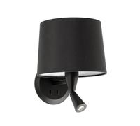 FARO BARCELONA Aplique de pared Conga con lámpara de lectura LED, negro