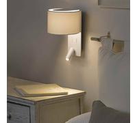 FARO BARCELONA Aplique de pared plegable con lámpara de lectura LED, blanco