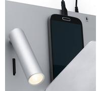FARO BARCELONA Aplique LED compacto Suau con cargador USB