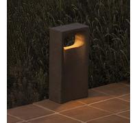 FARO BARCELONA Baliza LED Glint, 3000K, 40 cm, gris, hormigón, IP55