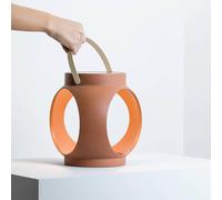 FARO BARCELONA Candela lámpara de mesa LED recargable, terracota, plástico
