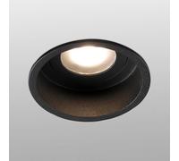 FARO BARCELONA Foco empotrado Hyde 1 luz marco redondo IP44 negro