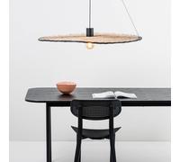 FARO BARCELONA Lámpara colgante Costas, pantalla de ratán basculante, Ø 100cm