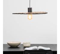 FARO BARCELONA Lámpara colgante Costas, pantalla de ratán basculante, Ø 60cm