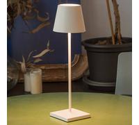 FARO BARCELONA Lámpara de mesa LED Toc USB-Charger, IP54, blanco