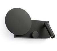 Faro Barcelona: Lámpara de pared Klee con brazo de lectura a la izquierda, LED de 10W, LED integrado, regulador de intensidad, doble interruptor, color