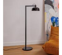 FARO BARCELONA Lámpara de pie Tatawin, negra, acero/vidrio, altura 148 cm