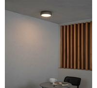 FARO BARCELONA Plafón para exterior Anga LED, gris oscuro, hormigón, Ø 24 cm EC:EPREL:1454516