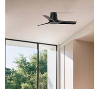 FARO BARCELONA Ventilador de techo Hey S, negro, motor DC, silencioso, Ø 90 cm