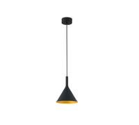 Faro, color negro, dorado, aluminio, IP20, clase II, LED, 11W